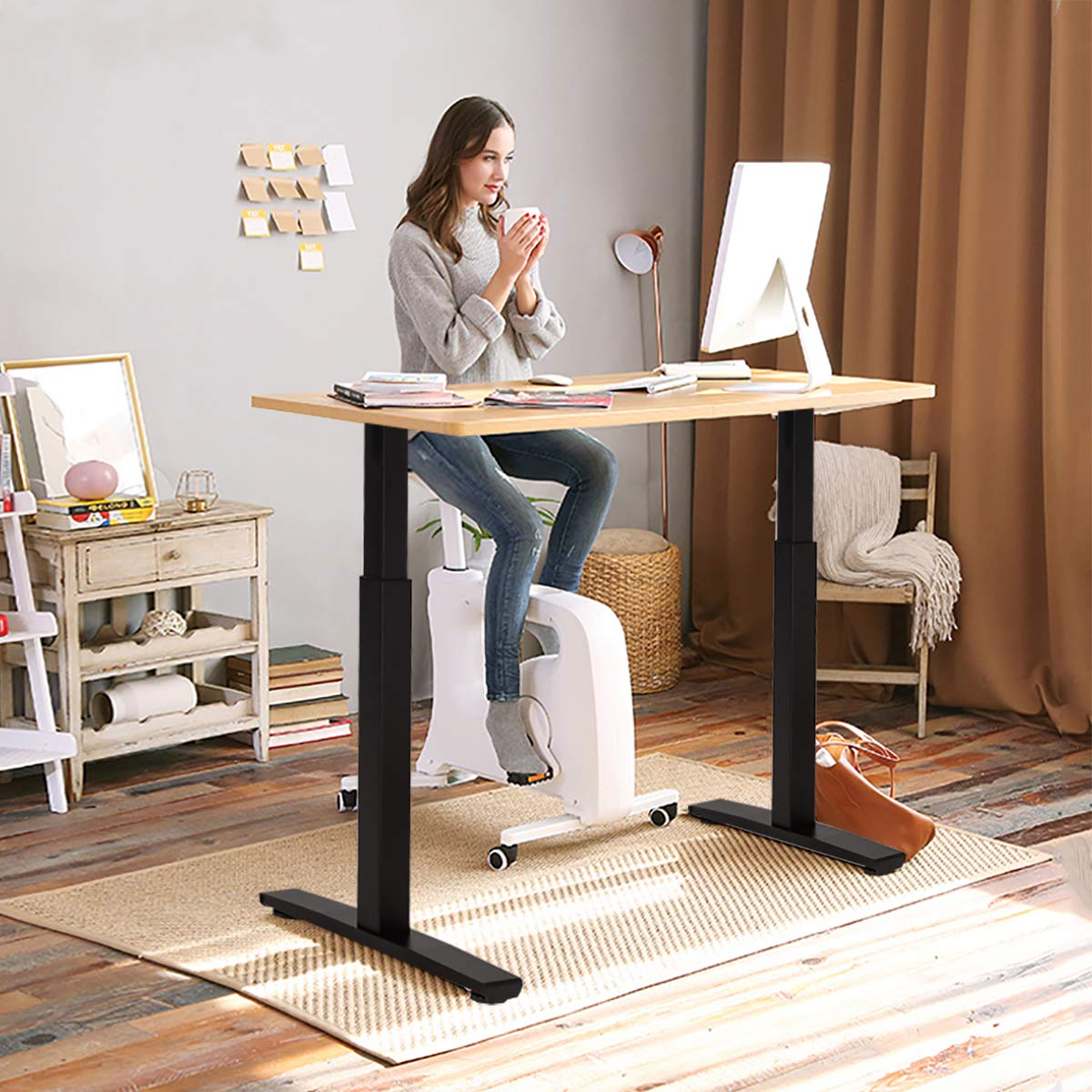 Tangkula Electric Standing Desk Frame, Height & Width Adjustable Motorized Sit Stand Desk Base