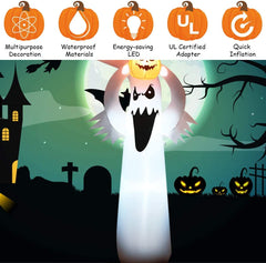 Tangkula Halloween Decorations, Halloween Inflatable Ghost With Led Lights