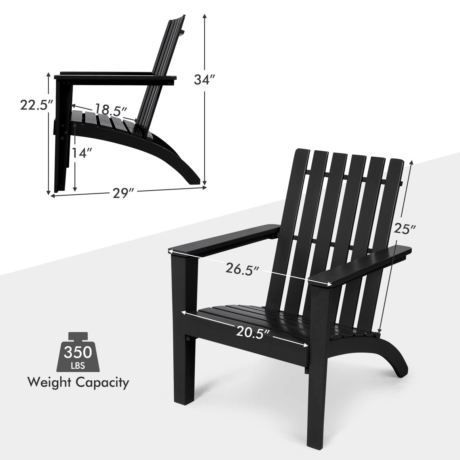 Adirondack Chair Acacia Wood Outdoor Armchairs