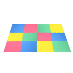 Tangkula 12 Pieces EVA Exercise Floor Mats with Border, 1/2" Interlocking Soft Foam Puzzle Play Mats