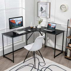 L Shaped Corner Computer Desk, 58 Inch Computer Workstation with Reinforced Metal Frame