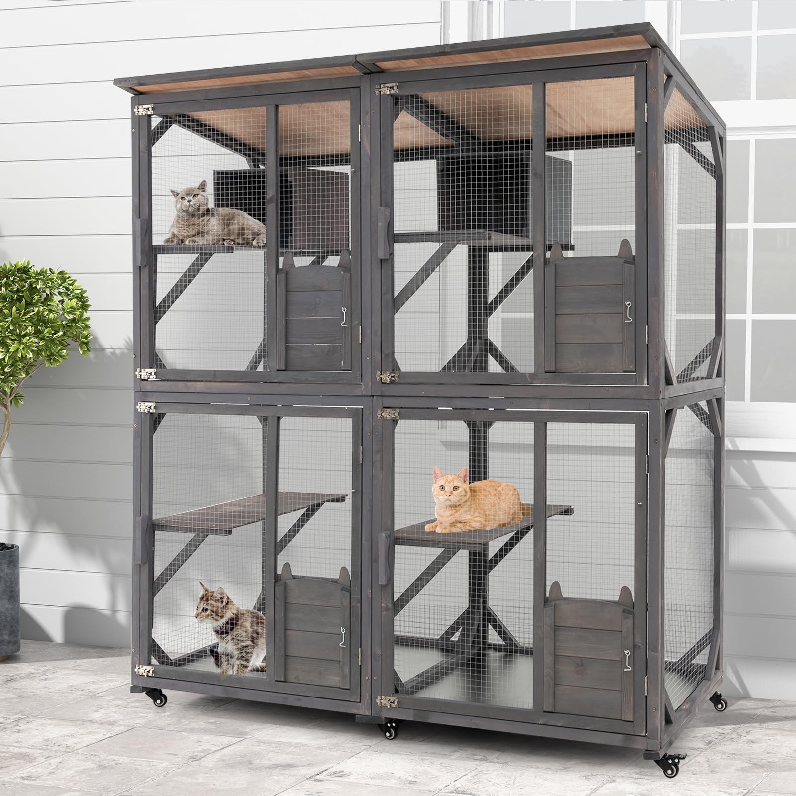 Tangkula Catio Outdoor Cat Enclosure Large