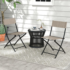 Tangkula Patio Folding Chairs Set of 4