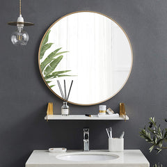 Round Wall Hanging Mirror, 27.5 Inch Bathroom Round Mirror