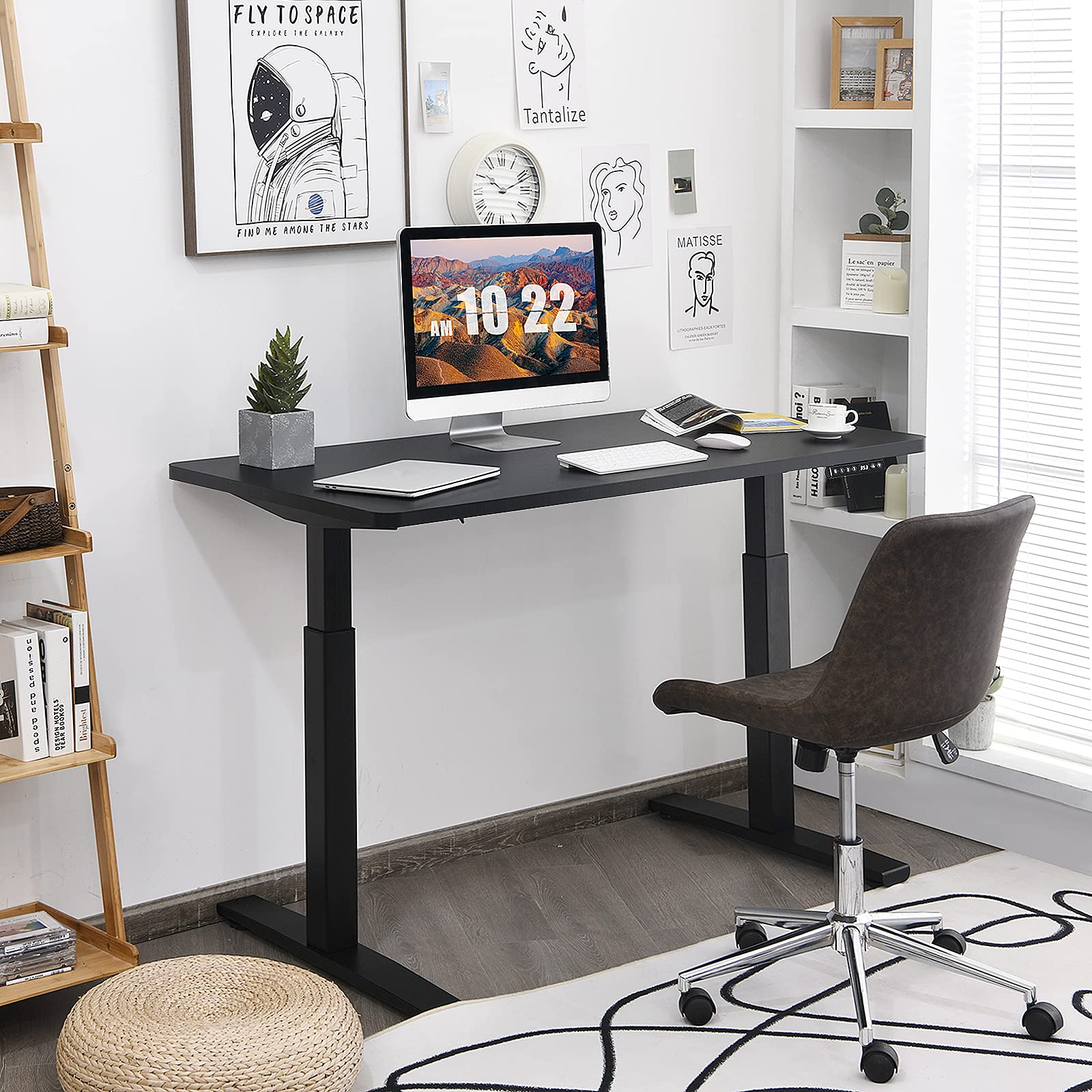 Tangkula Electric Standing Desk Frame, Height & Width Adjustable Motorized Sit Stand Desk Base