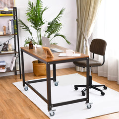 Mobile Computer Desk, Simple Style Rolling Home Office Desk Study Table Writing Desk