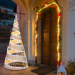 Tangkula 5 FT Lighted Pre-lit Christmas Cone Tree