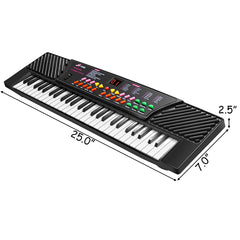 Tangkula 54-Key Electronic Keyboard for Kids Beginners with Mic & Adapter, Piano Keyboard (Black)