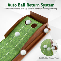 Tangkula 10 FT Golf Putting Green, 2/3-Hole Golf Putting Practice Mat with Auto Ball Return for Indoors & Outdoors