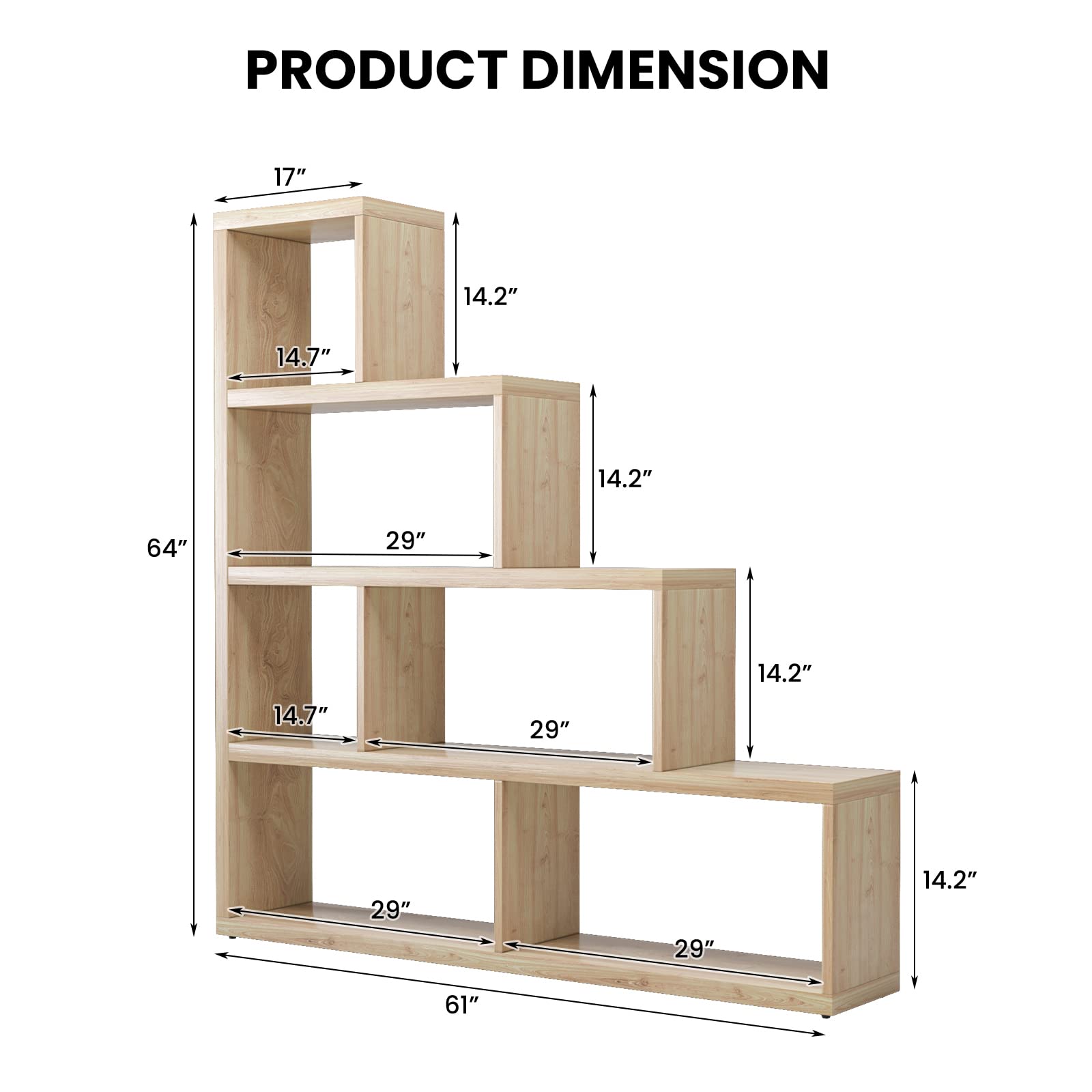 Tangkula 10 Shelves Bookshelf, L Shaped Freestanding Ladder Corner Bookshelf