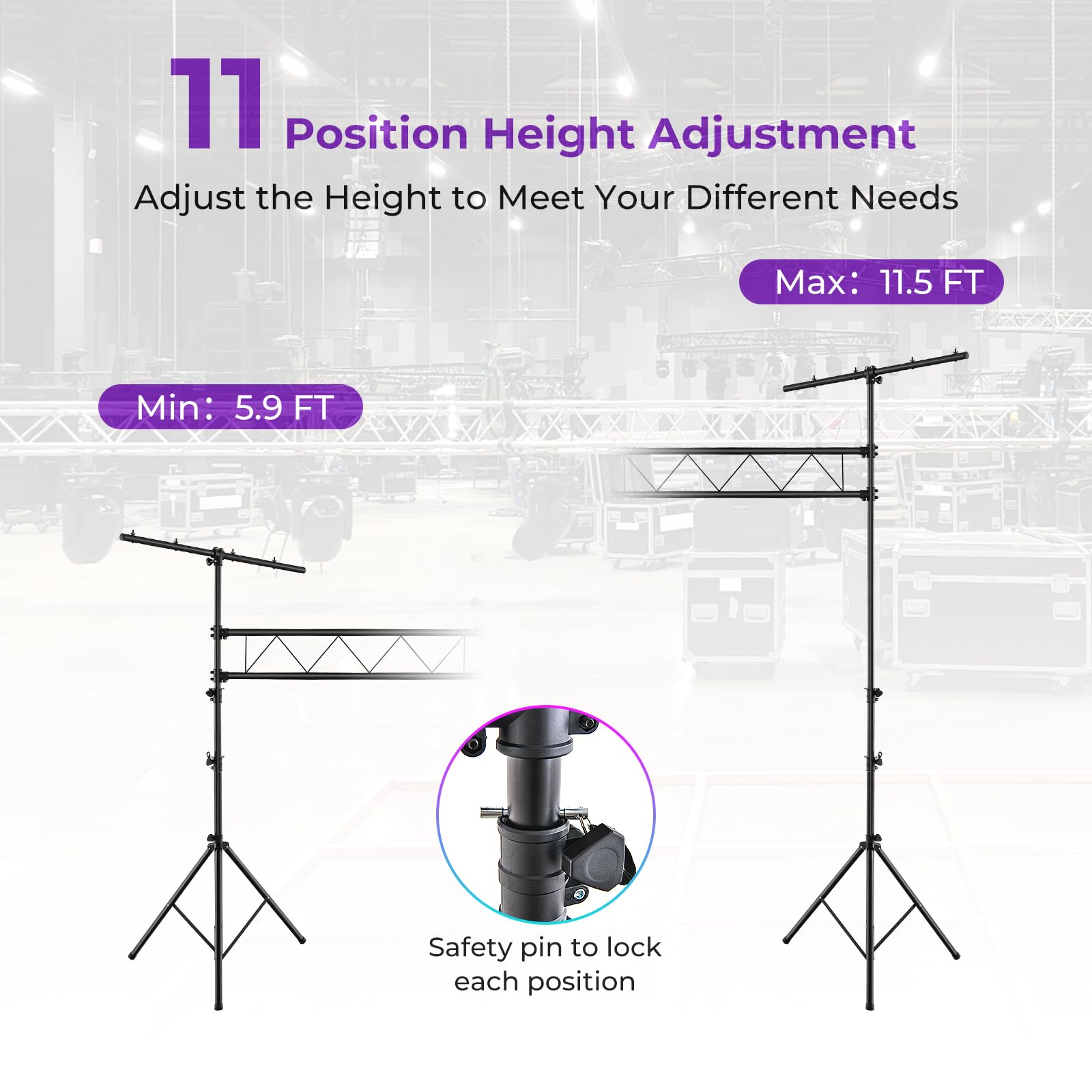 Tangkula Stage Lighting Stand, 14FT Lighting Truss System w/32 Lights Hold 220LBS Capacity