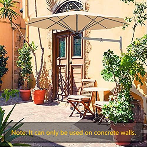 Tangkula 8 FT Wall Mounted Patio Umbrella, Outdoor Wall Umbrella with Adjustable Pole