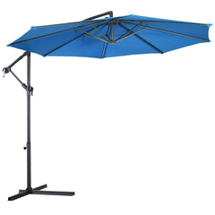 Tangkula Patio Umbrella, 10 ft Outdoor Offset Hanging Umbrella with Crank and Cross Base