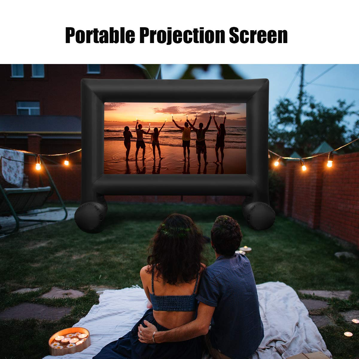 Tangkula 14-20FT Inflatable Indoor and Outdoor Movie Projector Screen