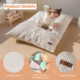 MAXYOYO 3-in-1 Kids Convertible Bean Bag Chair & Bed, Child Floor Sofa for Gaming, Reading, Beige