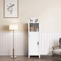 Tangkula Bathroom Floor Cabinet, Multifunctional Storage Cabinet with Anti-Tipping Device