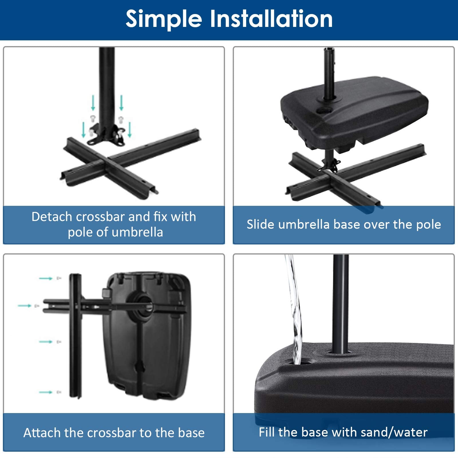 Wheeled Weight Base, for Universal Patio Cantilever Offset Umbrella