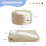 MAXYOYO Corduroy Bean Bag Chair Bed for Kids, Convertible Bean Bag Folds from Chair to Floor Mattress, Beige