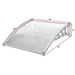 Tangkula 40"x40" Window Awning, Modern Polycarbonate Front Door Canopy