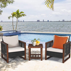 3 Pieces Patio Wicker Furniture Set, Rattan Outdoor Sofa Set