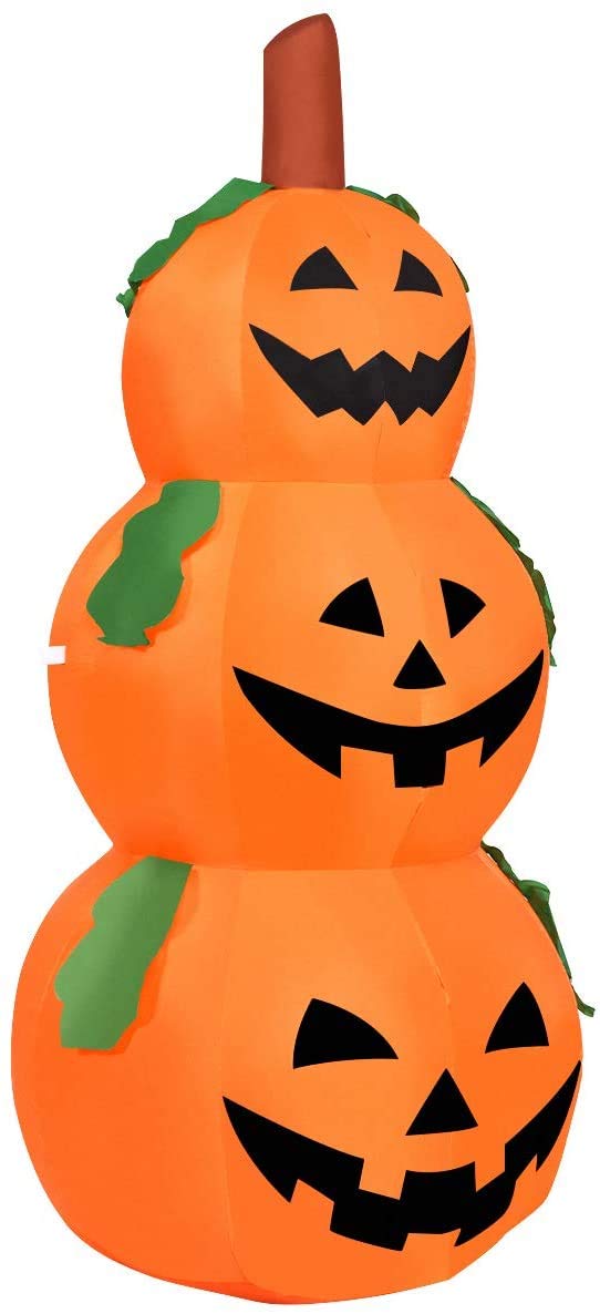 Tangkula 5.2 Ft Halloween Inflatable 3-Pumpkin Stack