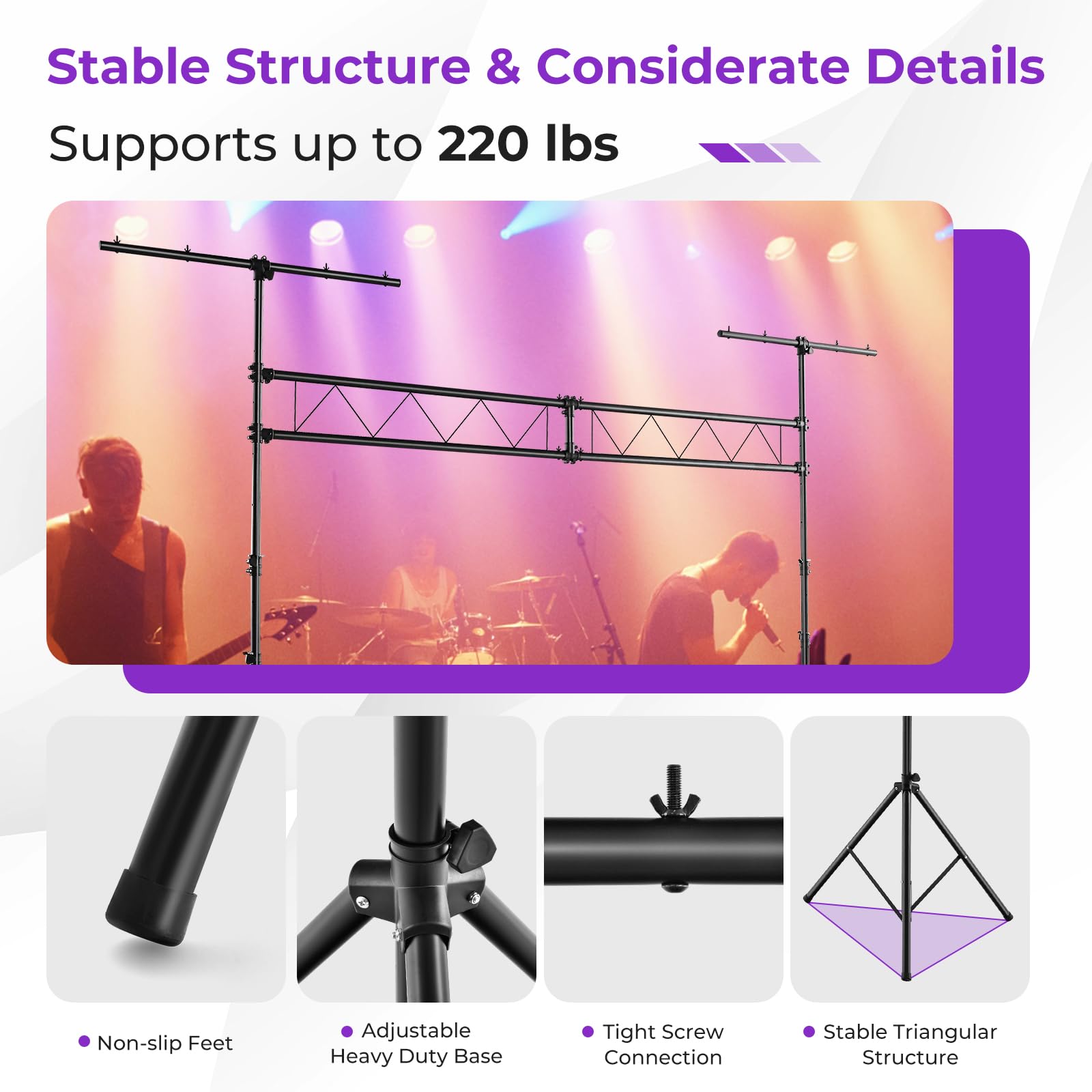 Tangkula Stage Lighting Stand, 14FT Lighting Truss System w/32 Lights Hold 220LBS Capacity