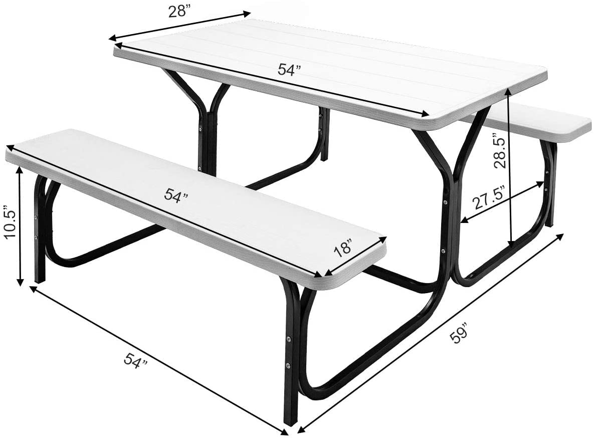 Tangkula Picnic Table Bench Set