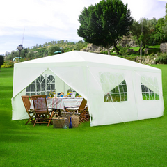 Tangkula Outdoor 10'x20' Canopy Tent, Heavy Duty Wedding Party Tent with 4 Removable Sidewalls & 2 Zippered Doorways