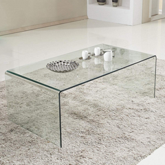 Tangkula Tempered Glass Coffee, Clear Coffee Table