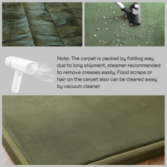 MAXYOYO Baby Play Mat, Coral Velvet Area Rug Thick Japanese foam Mat with Non-Slip Backing, Olive Green