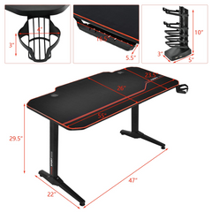 Tangkula 55 Inch Gaming Desk with Free Mouse Pad, T-Shaped Racing Computer Desk