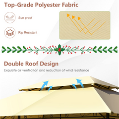 Tangkula 10 x 13 FT Patio Gazebo, 2-Tier Outdoor Gazebo