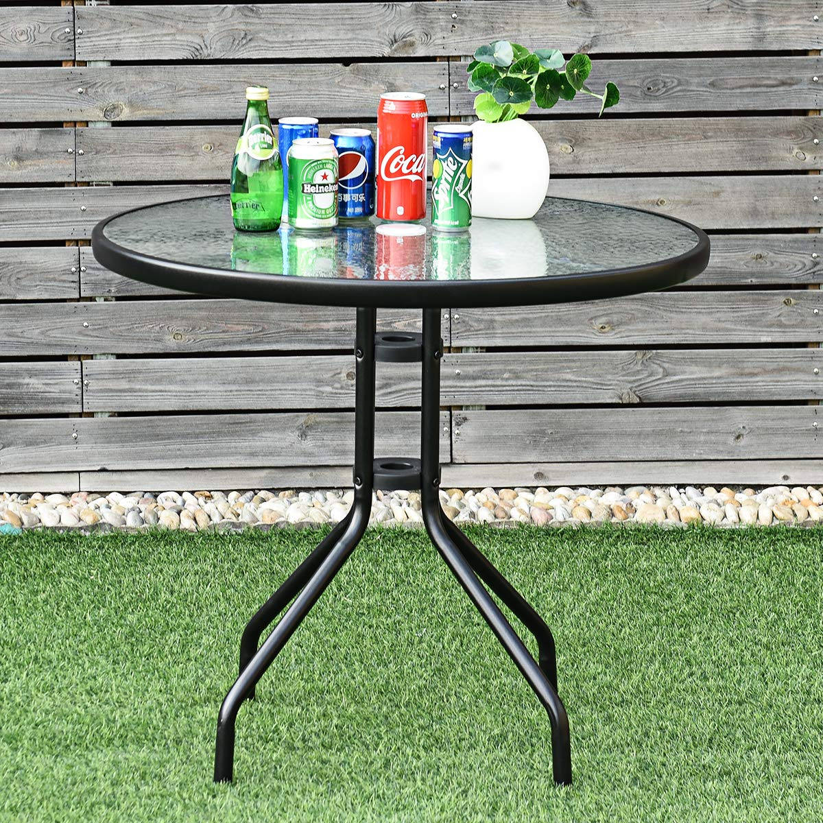 Tangkula 32" Outdoor Patio Table, Round Bistro Table