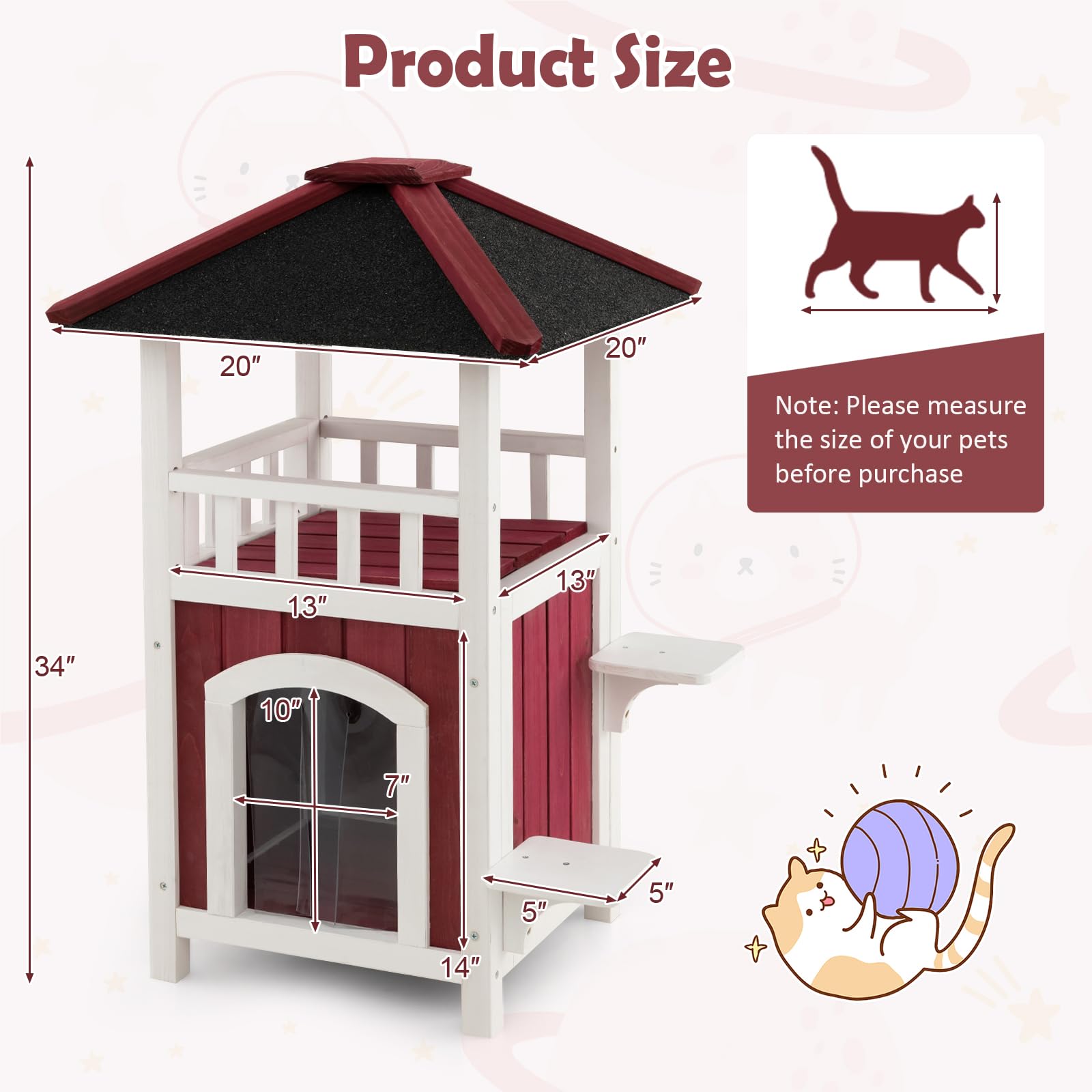 Tangkula Outdoor Cat House