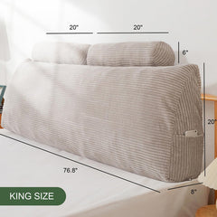 MAXYOYO Wedge Headboard Pillow with Cylindrical Pillow and Removable Cover, Grey