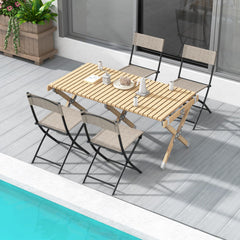 Tangkula Patio Folding Chairs Set of 4