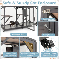 Tangkula Catio Outdoor Cat Enclosure Large