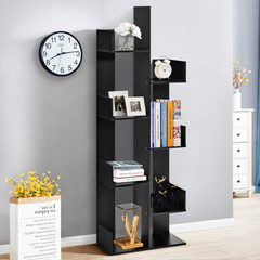 Tangkula 8 Shelf Bookshelf, Wood Bookcase with 8 Book Shelves