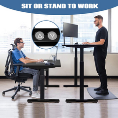 Tangkula Electric Standing Desk Frame, Height & Width Adjustable Motorized Sit Stand Desk Base