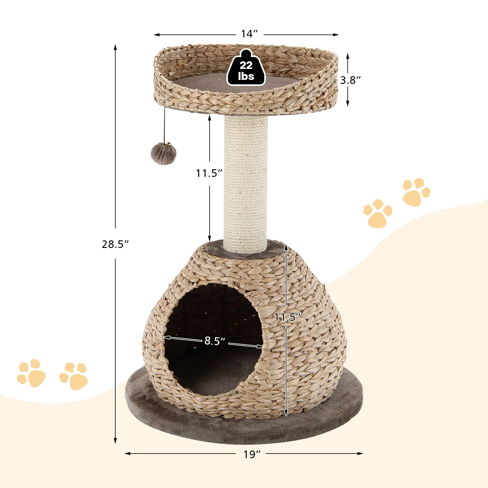 Tangkula Modern Cat Tree for Indoor Cats