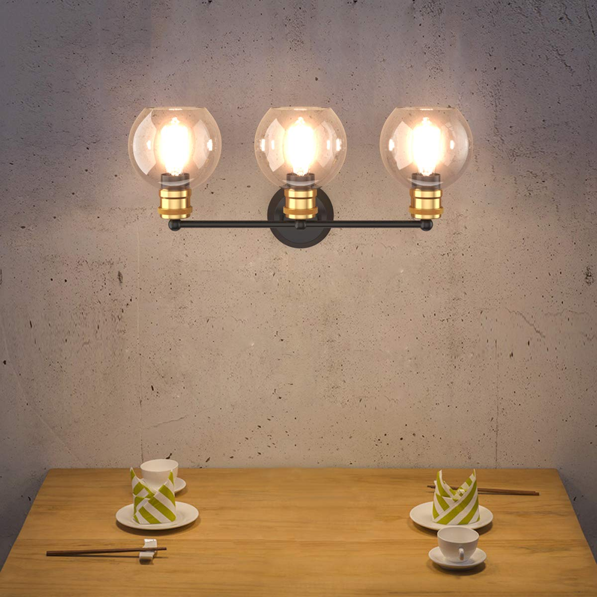 Tangkula Vintage 3 Light Vanity Wall Light