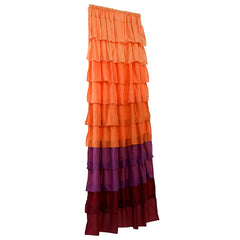 1 Pair Ruffle Sheer Curtains Window Panels Drapes 54'' x 84'' (Orange)