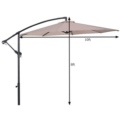 Tangkula Patio Umbrella, 10 ft Outdoor Offset Hanging Umbrella with Crank and Cross Base