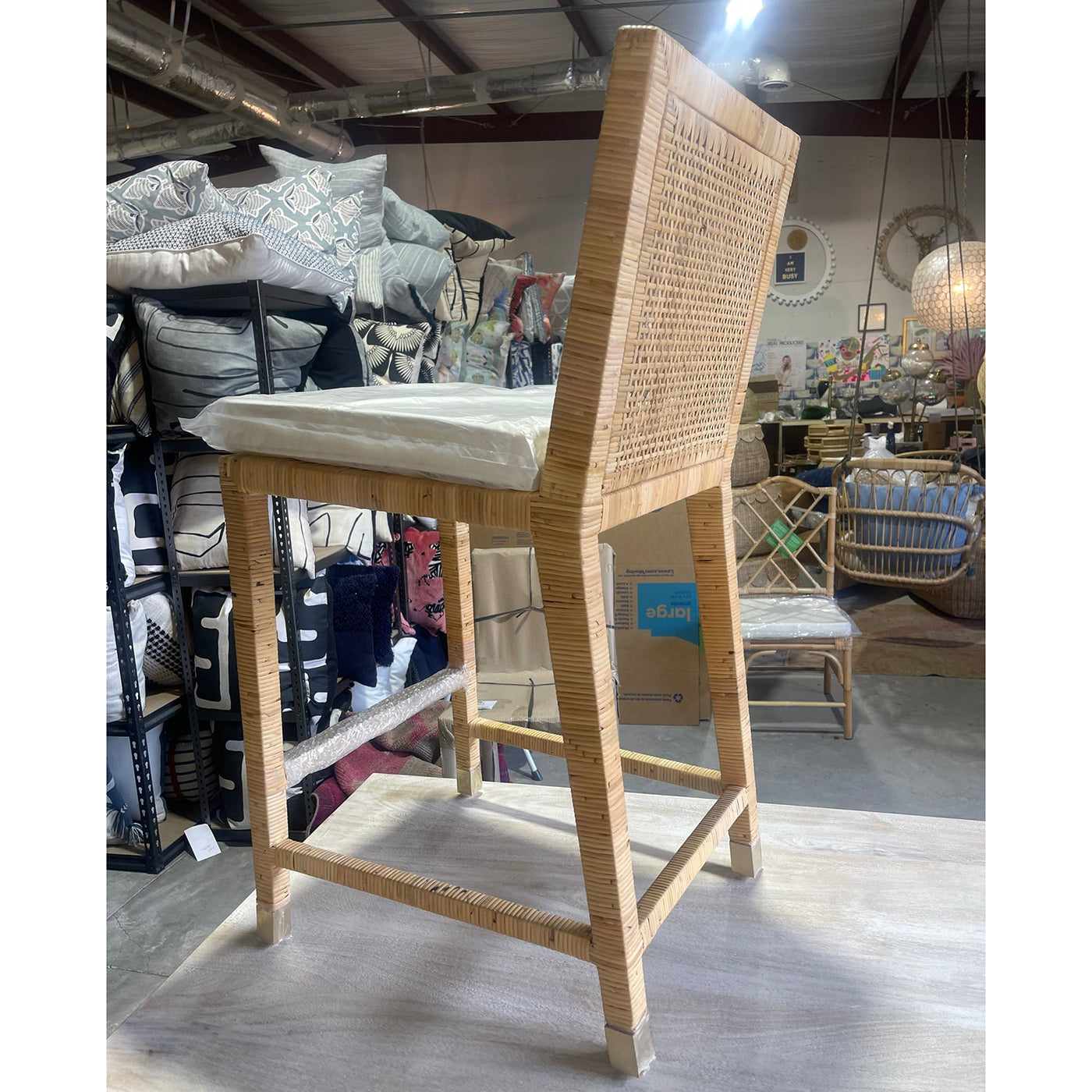 Hayes Counter Stool w/Brass End Caps