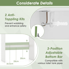 Tangkula Over The Toilet Storage Cabinet, Above Toilet Bathroom Shelf w/Double Doors & Adjustable Shelf