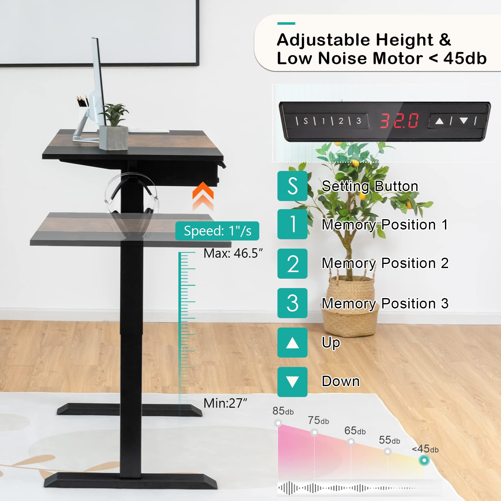 Tangkula Standing Desk with Keyboard Tray