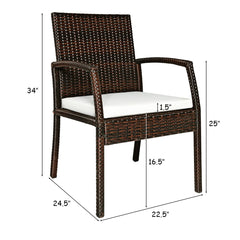 Tangkula Set of 6 Outdoor Dining Chairs, Patiojoy Weather Resistant PE Rattan Patio Chairs