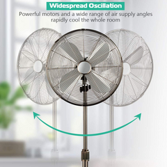 Tangkula 16-Inch Metal Pedestal Fan, Industrial Metal Standing Fan w/ Powerful Motor