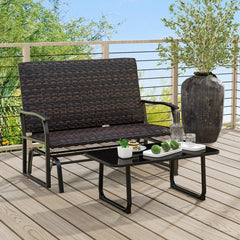 Tangkula Outdoor Swing Glider Bench