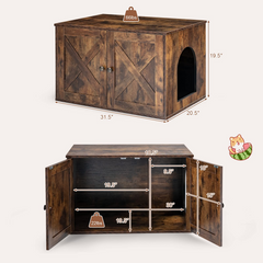 Tangkula Cat Litter Box Enclosure, Hidden Cat Washroom